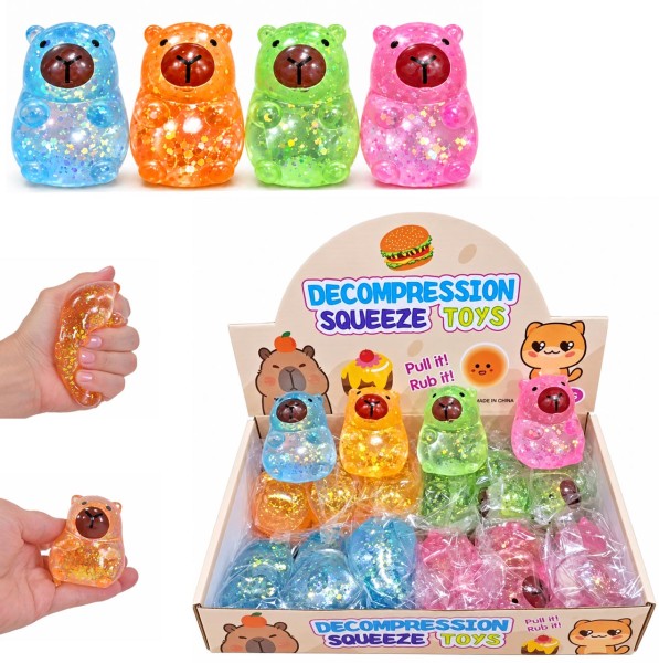 Maltose Squishy Capybara mit Gliter (Sortiert)
