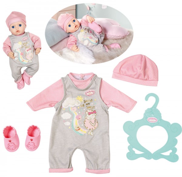 Baby Annabell Süßes Baby Outfit 43 cm (Grau-Rosa)