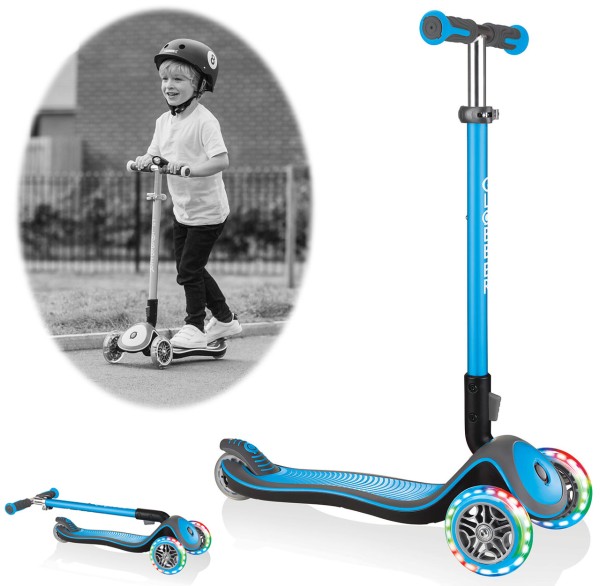 Scooter Elite Deluxe Lights mit Leuchtrollen (Sky Blue)