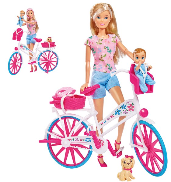 Steffi Love Bike Tour Fahrrad Set mit Baby und Hund
