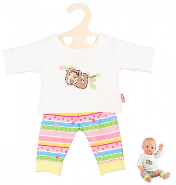 Kleidungsset Pyjama Faultier Flauschi Gr. 35-45 cm