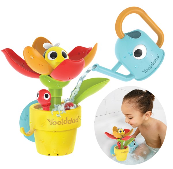 Wasserspiel Blumentopf mit Tulpe für die Badewanne