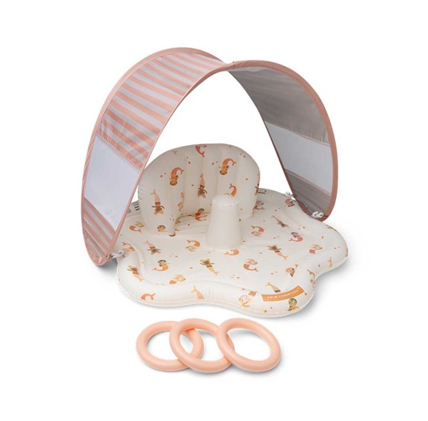 Aufblasbare Baby Wasserspielmatte mit Sonnendach (Rose-Aprikot)