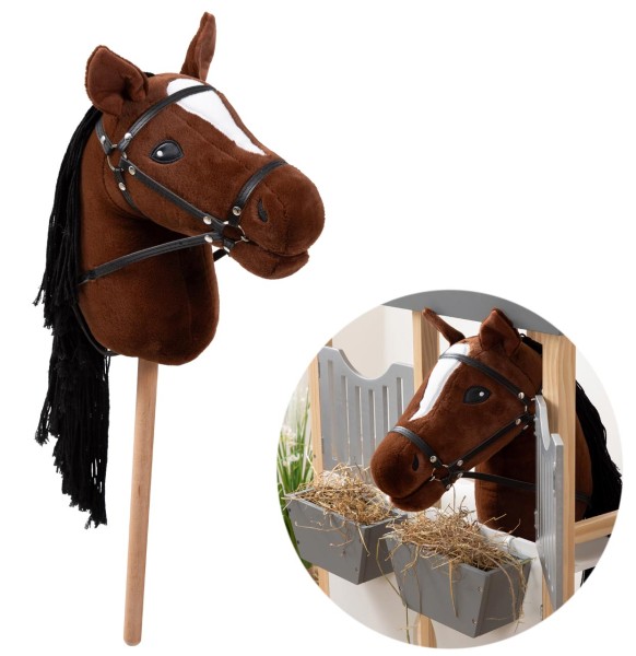 Großes Hobby Horse Steckenpferd DONNA mit Tasche (Braun)