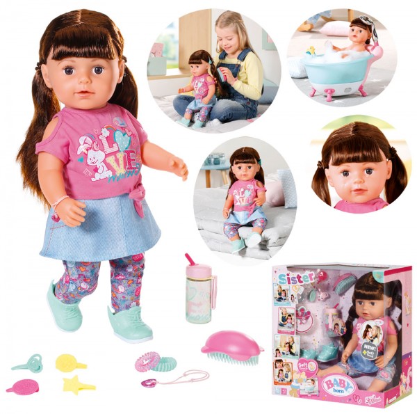 Baby Born Soft Touch Sister Puppe 43 cm (Brünett)