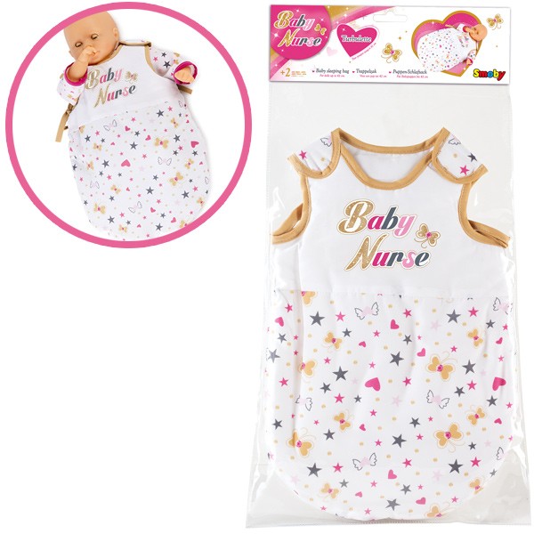 Puppenschlafsack Baby Nurse (Weiß-Gold)