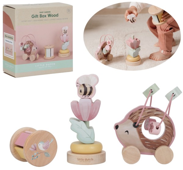 Geschenkset aus Holz Fairy Garden (Rosa)