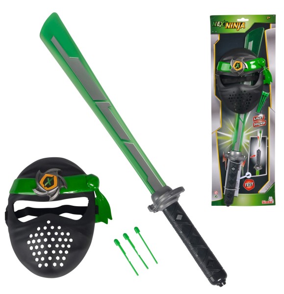 Next Ninja Schwert und Maske (Grün-Schwarz)