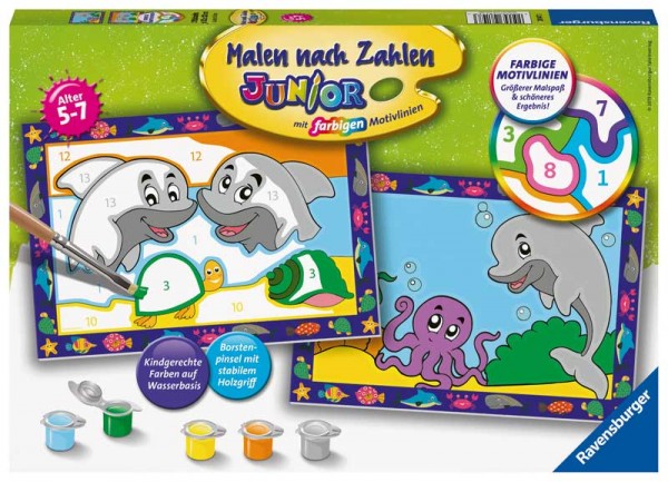 Malen nach Zahlen Lustige Delfine