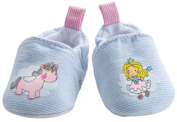 Puppenschuhe Einhorn & Fee Gr. 38 - 45 cm (Hellblau-Rosa)