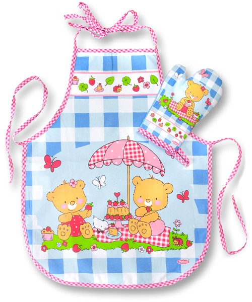Kinderbackschürze mit Topfhandschuh