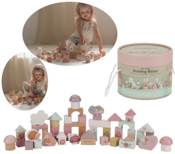 Bausteine Fairy Garden Reh aus Holz (Rosa)