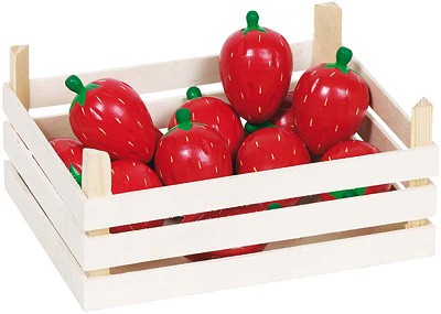 Holzkiste mit Erdbeeren