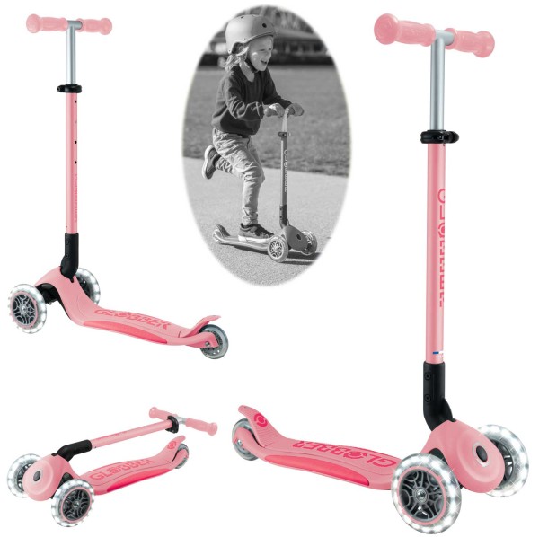 Scooter Elite Lights mit Leuchtrollen (Pastell Rosa)