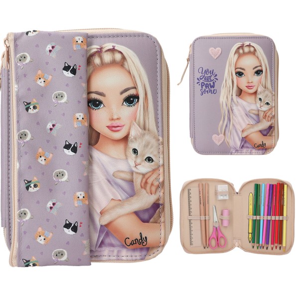 TOPModel Basic Duo Federtasche Katze Kitty and Doggy (Lila)