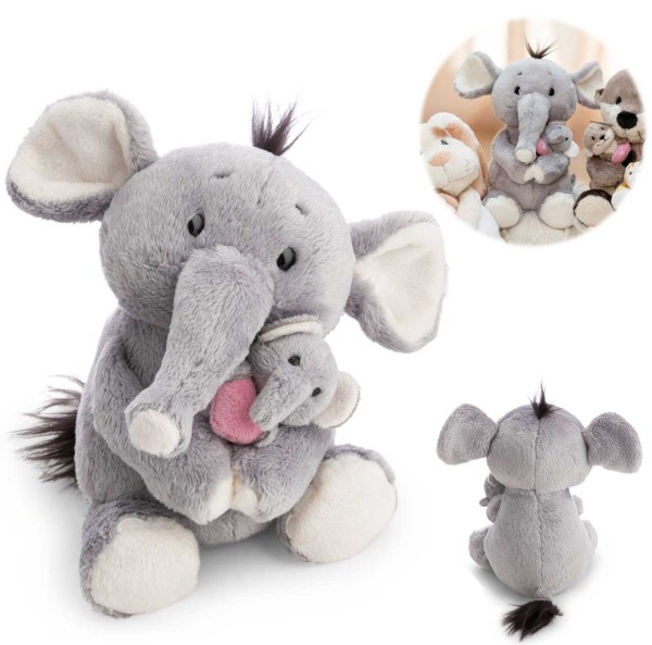 Little & Me Kuscheltier Elefant mit Baby 20 cm (Grau)
