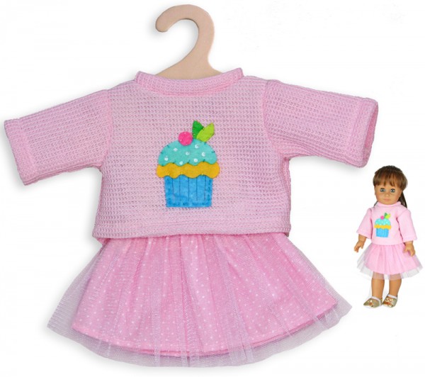 Kleidungsset Tüllrock mit Pullover Cupcake Gr. 35 - 45 cm (Rosa)