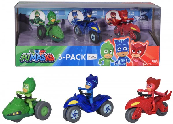 PJ Masks 3-Pack Fahrzeugset aus Metall Motorräder