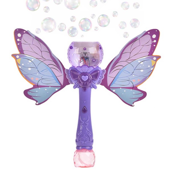 Seifenblasen-Maschine Schmetterling mit Licht (Lila)