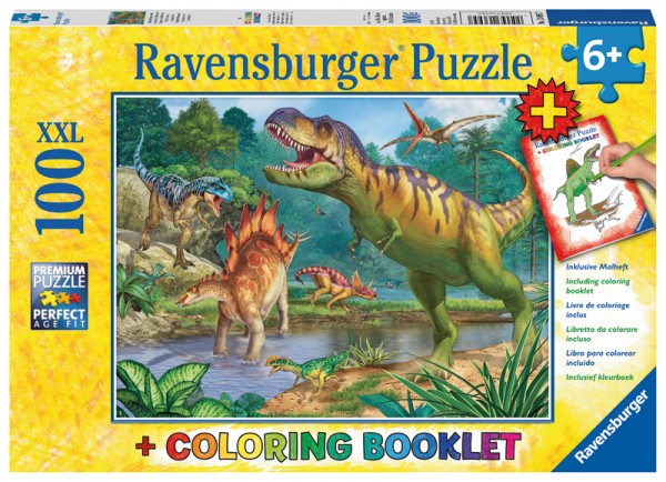Kinderpuzzle und Malbuch Welt der Dinosaurier ab 6 Jahren