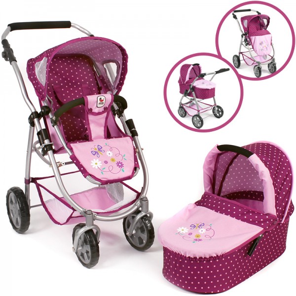Puppenwagen Emotion 2in1 (Dots Brombeere)