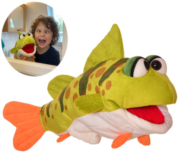 Living Puppets Handpuppe Fisch Snäppa 40 cm (Grün)