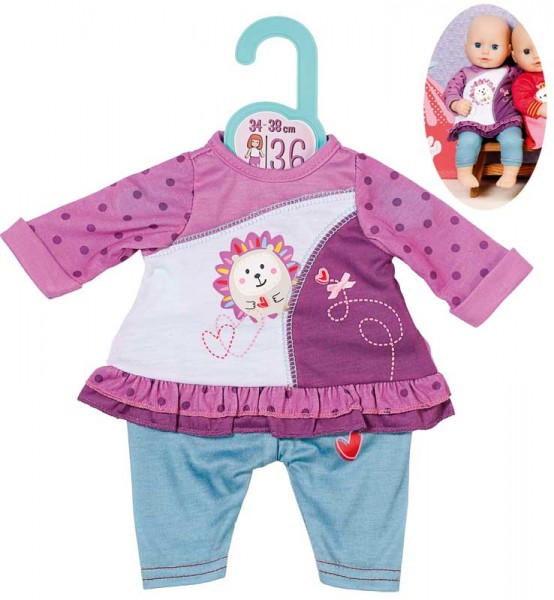 Dolly Moda Sommerkleid & Leggings 34 - 38 (Lila-Petrol)