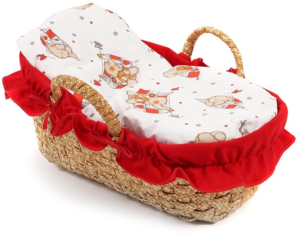 Korbtragetasche für Puppen 45 cm (Elefant Rot)