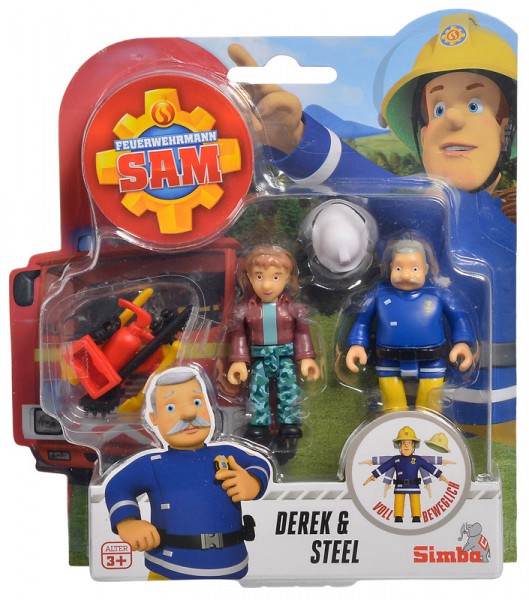 Feuerwehrmann Sam 2er Figuren-Set III Derek und Steel