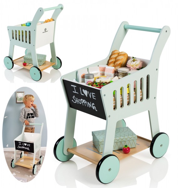 Einkaufswagen Rubus aus Holz (Hell Mint)