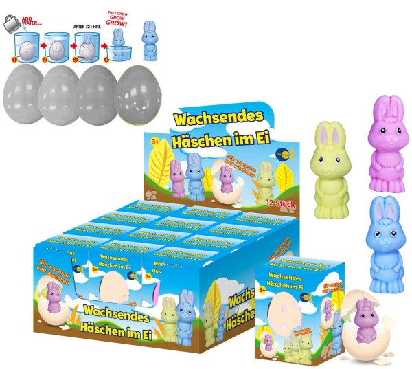 Wachsendes Häschen im Ei (Sortiert)
