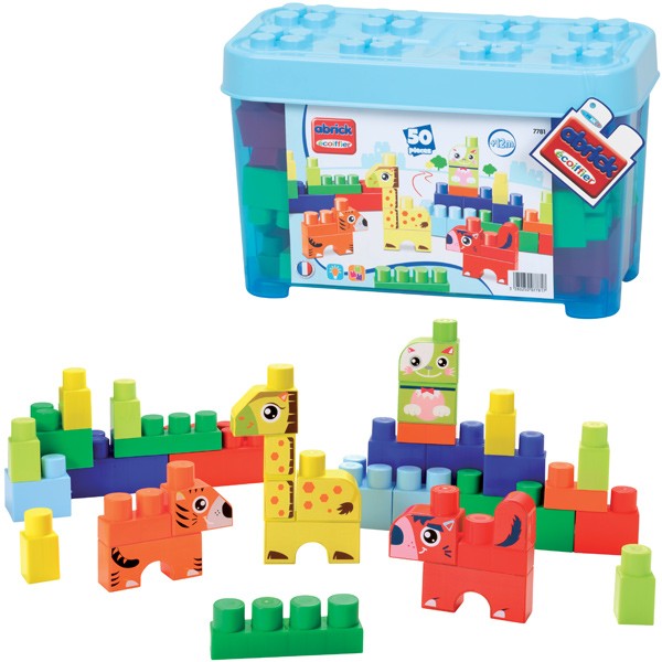 Abrick Box mit Tier Maxi-Bausteinen (Blau)