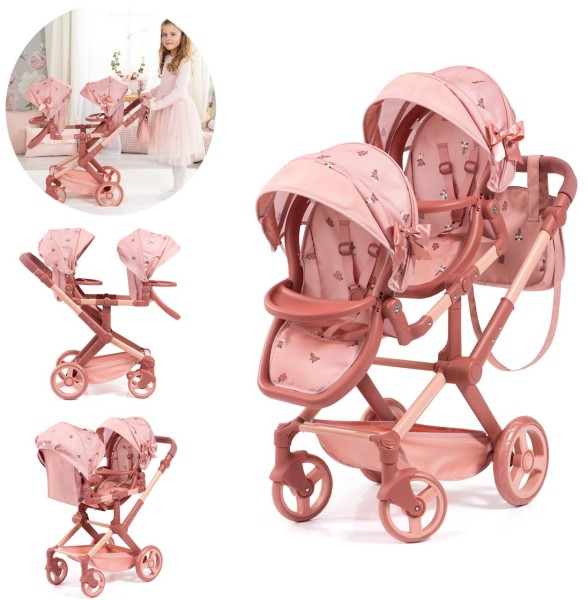 Zwillingspuppenwagen Xeo Twin (Rose)