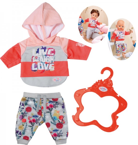Baby Born Trend Jogginganzug 43 cm (Aprikot-Grau)