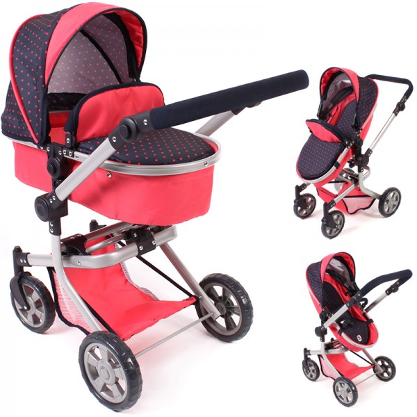 Puppenwagen Mika 2in1 (Dots Koralle)