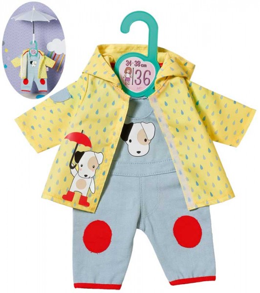 Dolly Moda Latzhose mit Regenjacke 34 - 38 cm (Gelb-Blau)