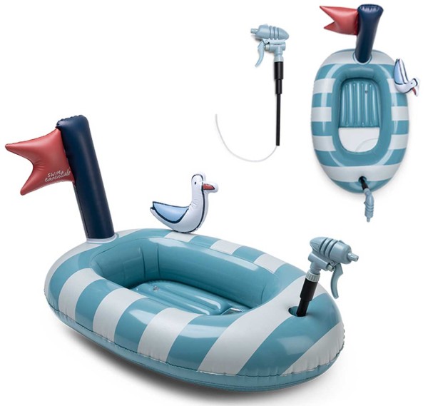 Aufblasbares Boot Möwe mit Wasserspritzfunktion (Blau)