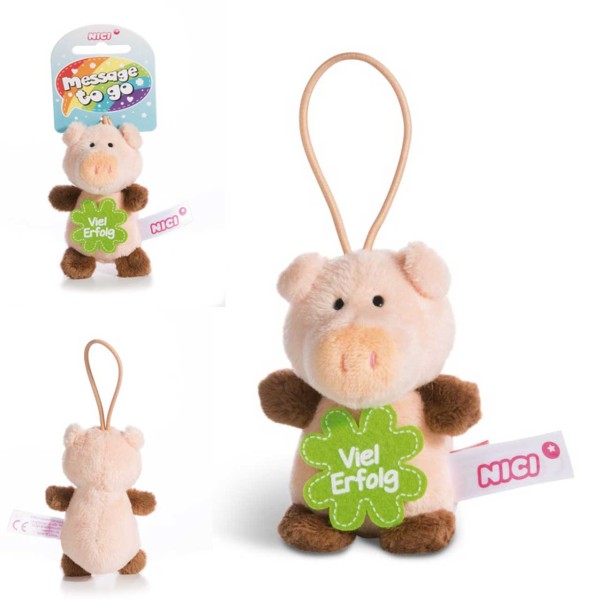 Kuscheltier Schwein Viel Erfolg mit Loop Kleeblatt (Grün)