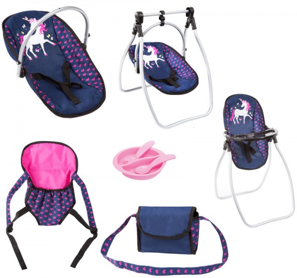 Puppenzubehör-Set Einhorn (Blau-Pink)
