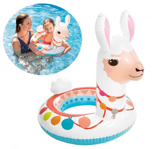 Schwimmreifen mit Tierkopf Lama (Weiß-Bunt)