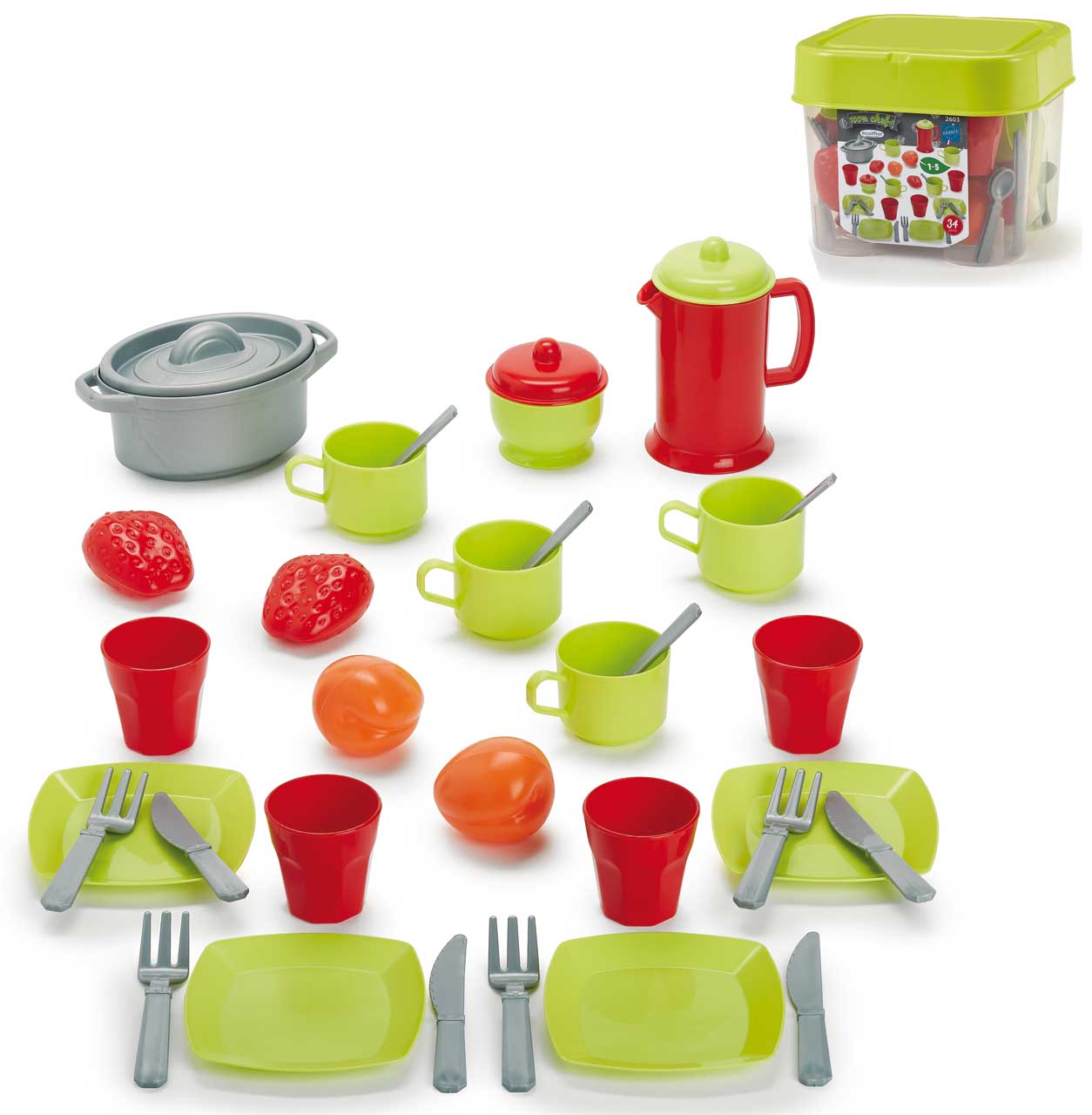 Kinder Ecoiffier Geschirr Garnitur Küchenspielzeug Beste Küchen Spielzeug NEU 