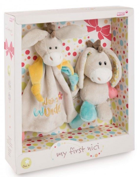 Geschenkset Schmusetuch und Kuscheltier Esel Muli Kleines Wunder