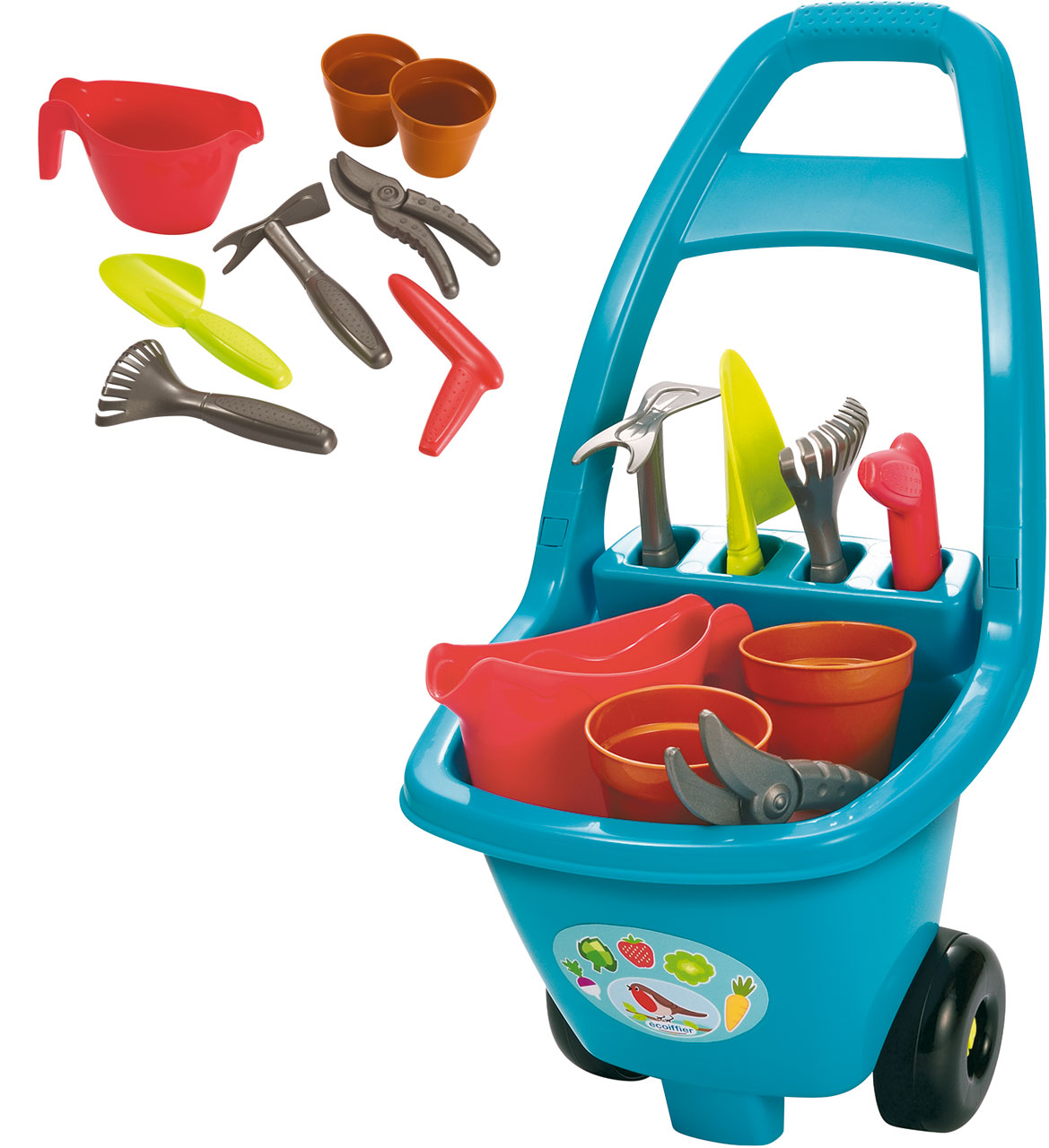 ️ ECOIFFIER® Trolley mit Gartenzubehör (Petrol) Spielzeug24