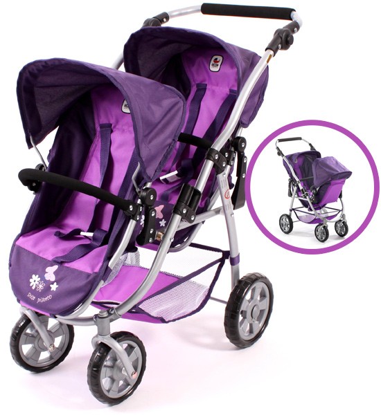 Zwillingspuppenwagen Tandem-Buggy Vario (Pflaume)