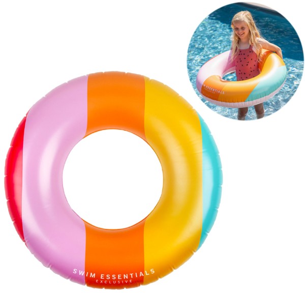 Großer Schwimmring 90 cm Regenbogen (Bunt)