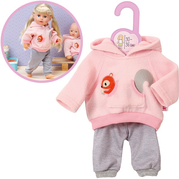 Dolly Moda Sport Outfit Eichhörnchen 38 - 46 cm (Rosa-Grau)