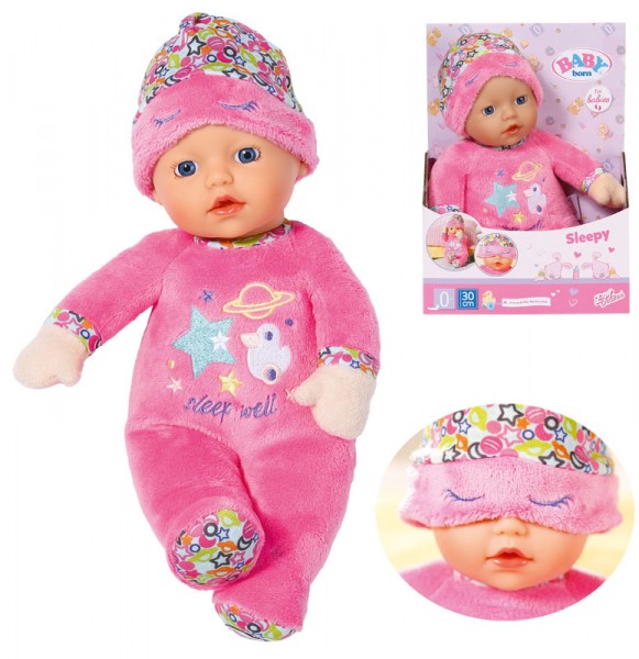 Baby Born Sleepy for Babies Puppe mit Schlafmütze 30 cm (Rosa)