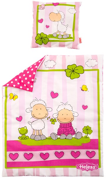Puppenbettzeug Glücksschäfchen (Pink)
