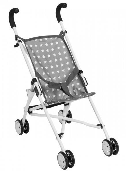Puppenbuggy Roma Sternchen (Grau-Weiß)