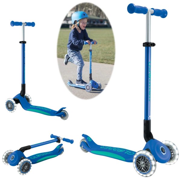 Scooter Elite Lights mit Leuchtrollen (Dunkelblau)